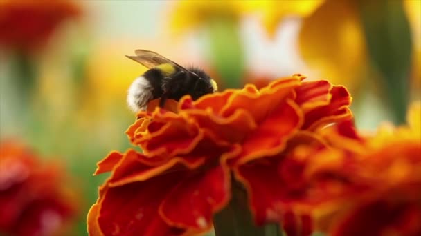 El abejorro sobre la flor — Vídeo de stock