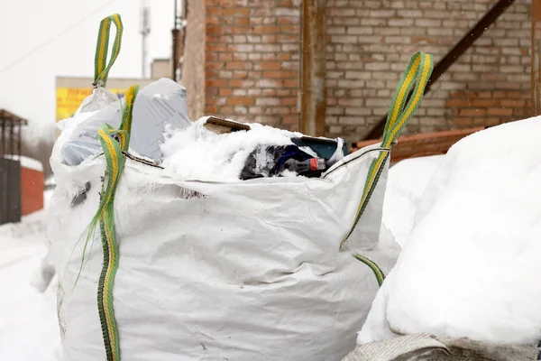 Production Processing Consumption Waste Bag Close Street — Stock Photo, Image