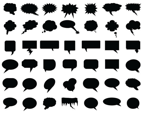 Black bubble speech set on a white background
