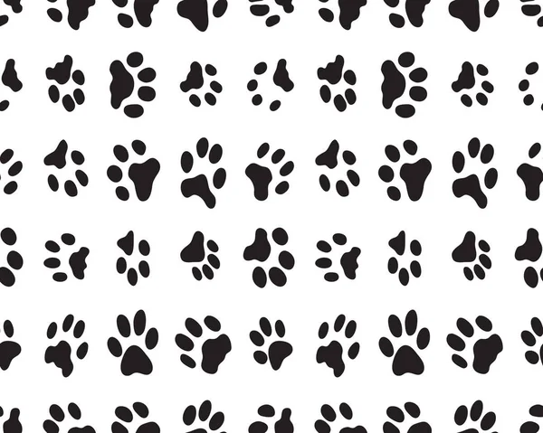 Black Silhouettes Dog Traces Seamless Wallpaper — Stock Vector