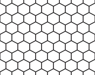 Beyaz arkaplanda siyah bal peteği deseni