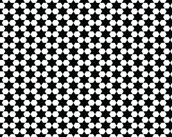 Бесшовный Рисунок Черными Звёздами Белом Фоне — стоковый вектор