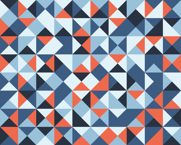 Triangular or square geometric abstract seamless pattern. Ornament texture or mosaic design backdrop tile template