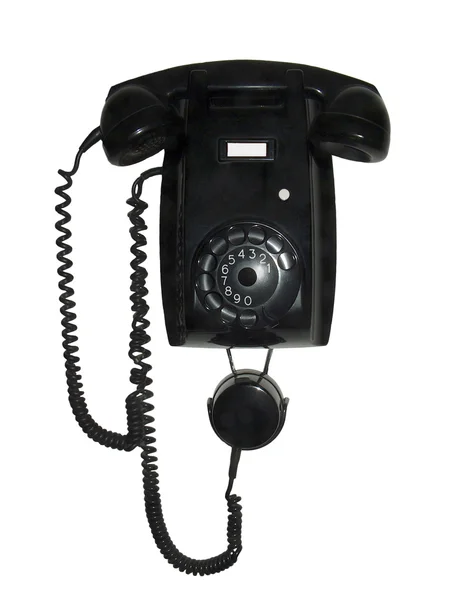 Antique bakelite rotary wall telephone, isolated from background — Stock Photo, Image
