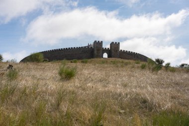 View of Arraiolos castle on top of the hill in Alentejo, Portugal
