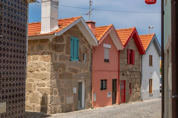 Vila Cha Casas Coloridas Calle Portugal — Foto de Stock