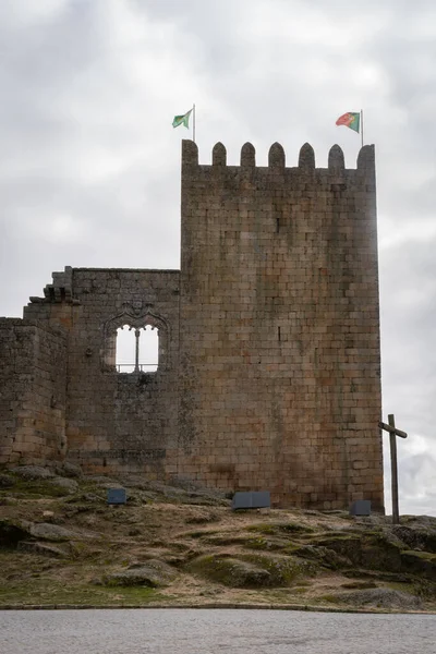 Tower Castle Historic Village Belmonte Cross Brazil Portugal Flag Portugal — Stock Fotó