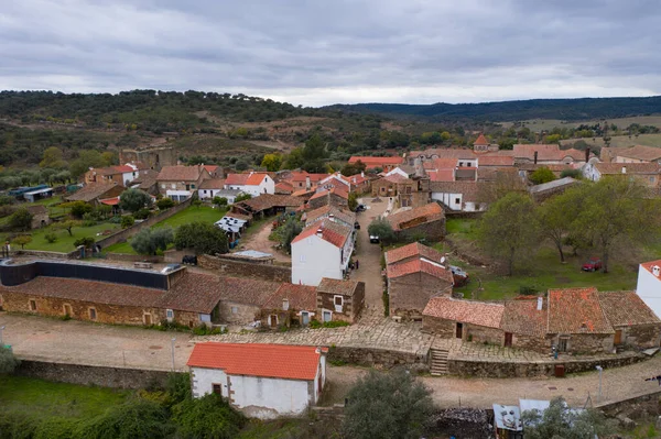 Drone Aerial View Idanha Velha Historic Village Landscape Monsanto Background — 스톡 사진