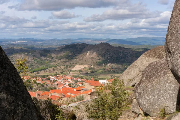 Monsanto Historic Village Stone Boulder Buildings Rooftops Seen Castle Portugal — Stock Photo, Image