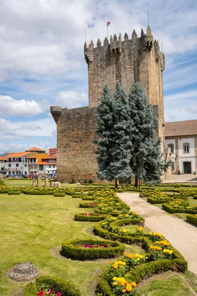 Chaves Castillo Histórico Ciudad Con Hermoso Jardín Flores Norte Portugal — Foto de Stock