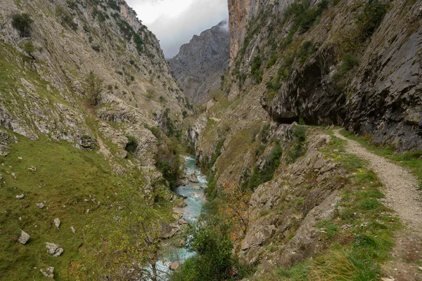 Ruta Del Cares Nyomvonal Természet Táj Picos Europa Nemzeti Park — Stock Fotó