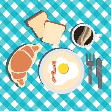 düz tasarımında Kahvaltı