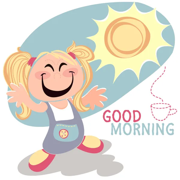 Linda chica despierta — Vector de stock