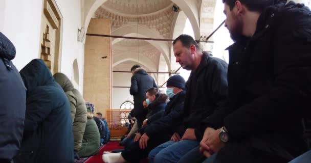 Намаз Час Люди Які Моляться Мусульманському Храмі — стокове відео