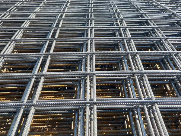 Iron Reinforcement Steel Rebars Reinforced Concrete Construction Site — Stock Photo, Image