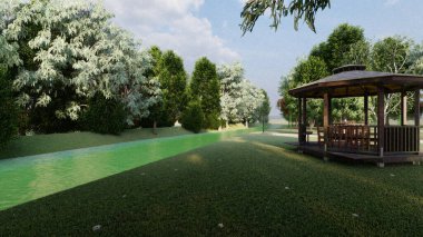 3D Model of Modern House in the Forest