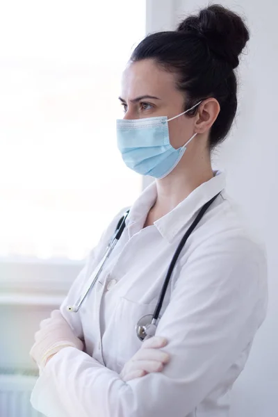 Confident Female Doctor Posing Her Office — Stok fotoğraf