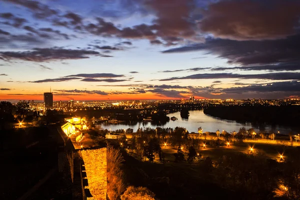 Belgrado, vista panorámica desde Kalemegdan — Foto de Stock