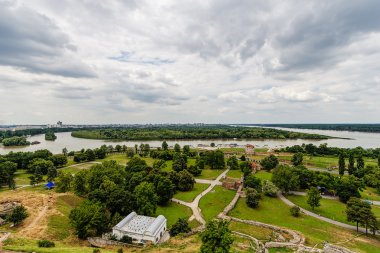 Panoramic view from Kalemegdan to the river Sava and New Belgrade clipart