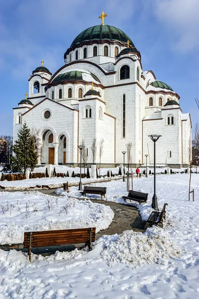 Cathedral of Saint Sava at winter — Stock Photo, Image