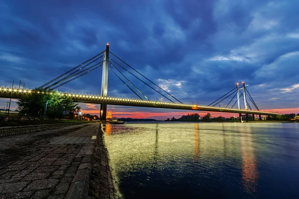 Bridge across river at night — Stock Photo, Image