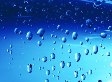 Water Drops on Blue Chrome Surface clipart