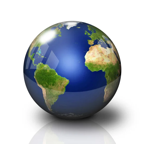 Glossy Earth Globe — Stock Photo, Image