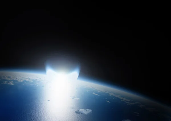 Bencana tabrakan asteroid di bumi — Stok Foto