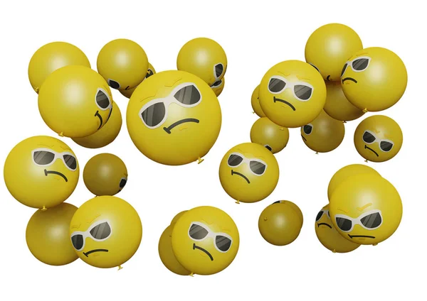 Uśmiechnięte Okulary Renderować Emotikon Lub Emoji Idealny Dla Mediów Sosial — Zdjęcie stockowe