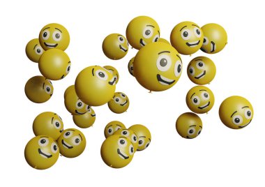 Sırıtan gözler 3D ifade ya da emoji sosyal medya, marka, reklam promosyonu için mükemmel 