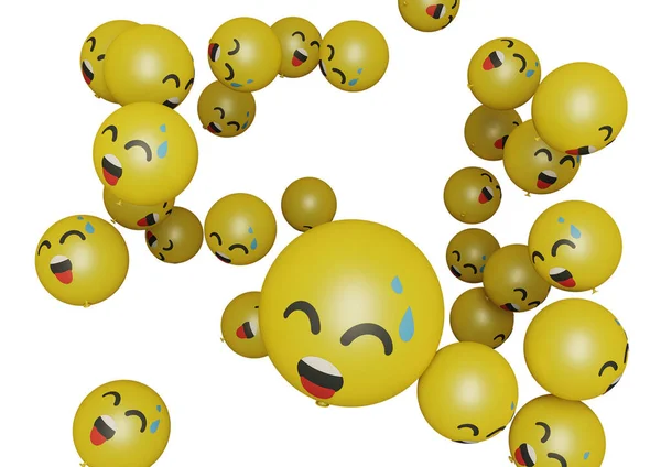 Sweat Smiling Render Emoticon Emoji Perfect Sosial Media Branding Advertisement — 图库照片