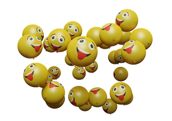 Tongue Out Render Emoticon Emoji Perfect Sosial Media Branding Advertisement — Stockfoto