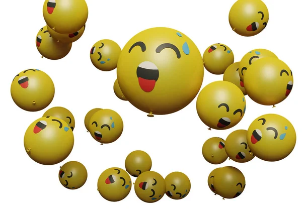 Sweat Smiling Render Emoticon Emoji Perfect Sosial Media Branding Advertisement — ストック写真