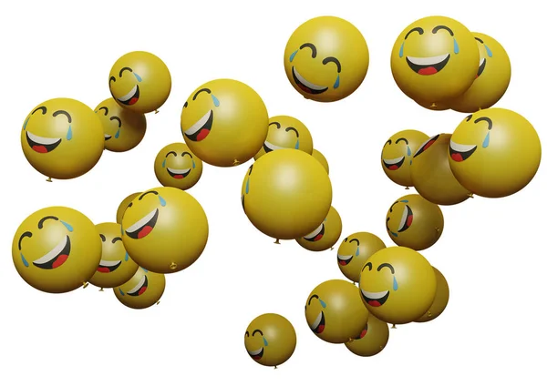 Łzy Uśmiechnięte Renderować Emotikon Lub Emoji Idealny Dla Mediów Sosial — Zdjęcie stockowe