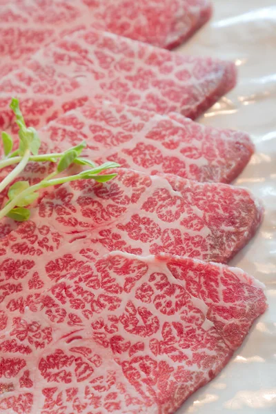 Rebanada Carne Cruda Para Barbacoa Estilo Japonés —  Fotos de Stock