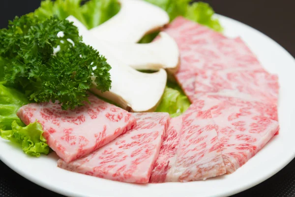 Rauwe Rundvlees Plak Voor Barbecue Japanse Stijl — Stockfoto