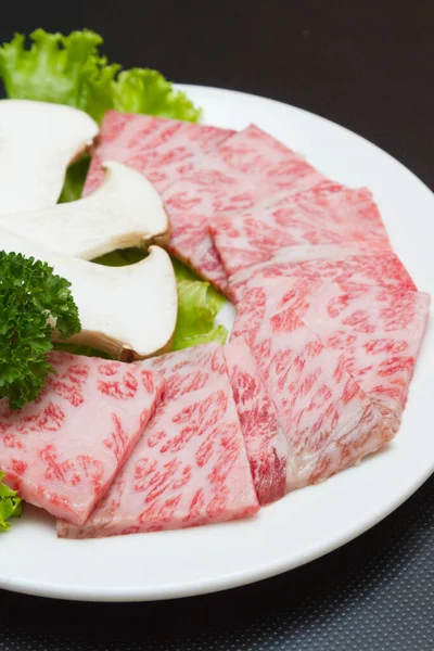 Rauwe Rundvlees Plak Voor Barbecue Japanse Stijl — Stockfoto