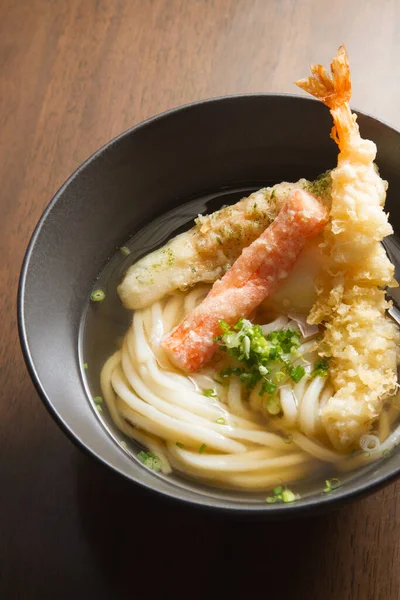 Udon Ramen Noodles Shrimps Tempura Japanese Food — Stock Photo, Image