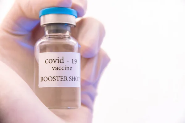 Covid Booster Vaccine Vial Medicine Health Care Concept — Stock Fotó