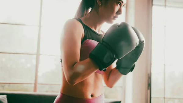 Young Asian Woman Exercise Every Morning Stay Healthy —  Fotos de Stock