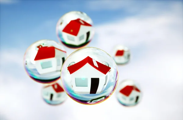Imagem 3D de bolhas imobiliárias — Fotografia de Stock