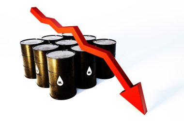 petrol varil düşen grafik 3D görüntü