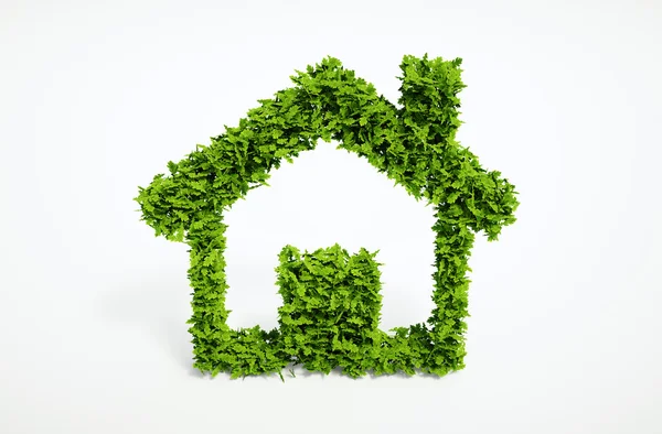 Ecologie huis symbool met witte achtergrond — Stockfoto