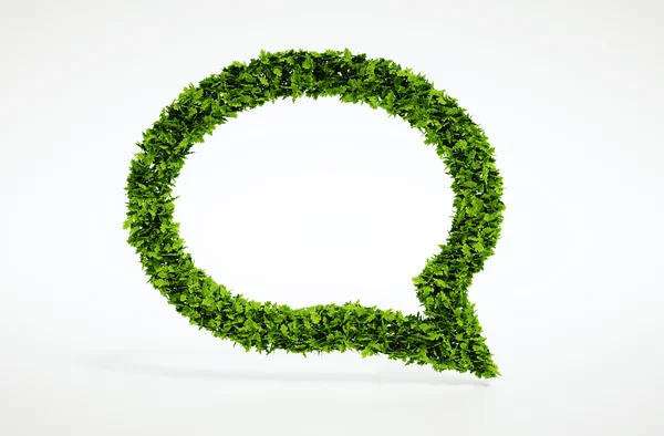 Símbolo de conversa ecológica com fundo branco — Fotografia de Stock