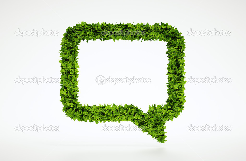 Ecology talk symbol with white background