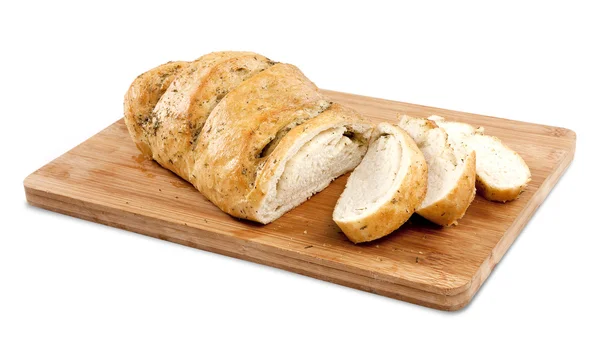 Knoflook brood gesneden — Stockfoto