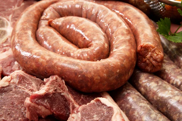 Boerewors On Meat — Stock Photo, Image