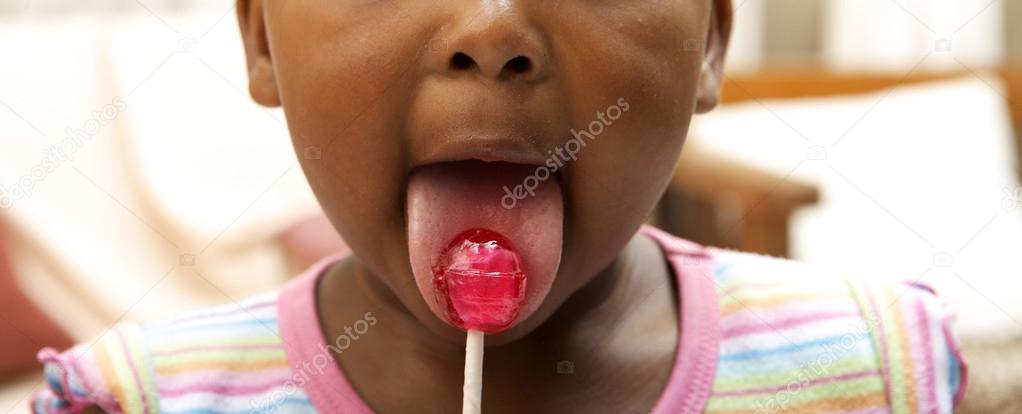 Black Girl Sucking Lollipop