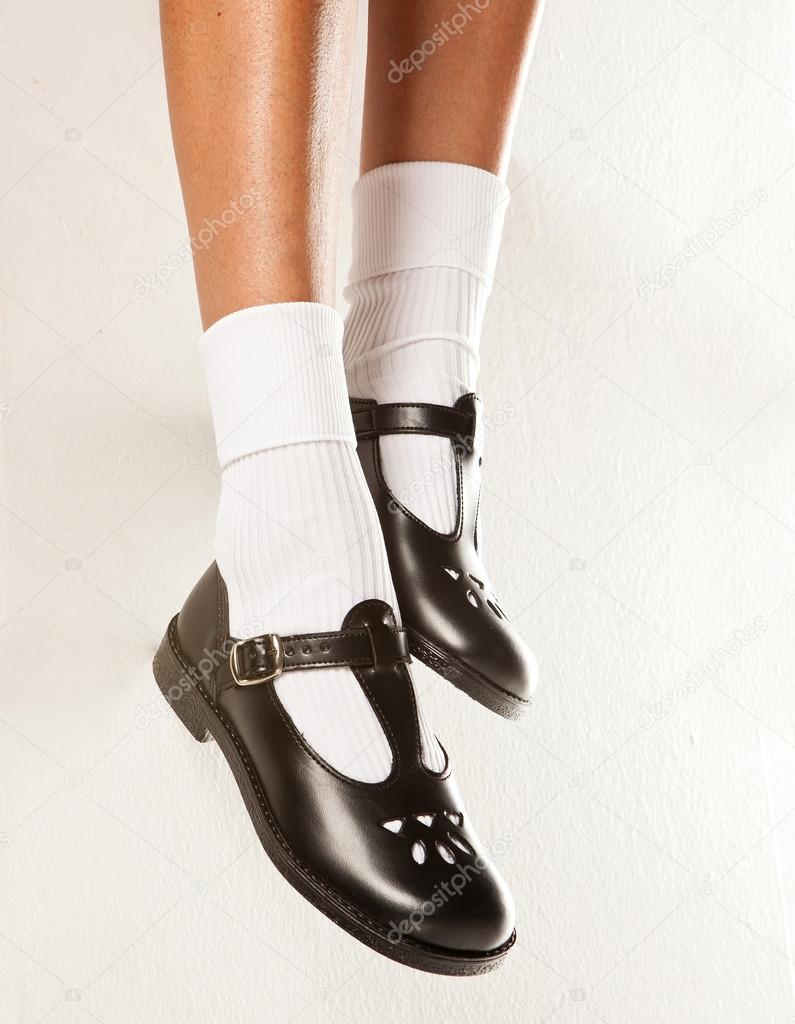 Dangling Girls School Shoes Stock Photo By C Stockbp Dangling Girls School Shoes Stock Photo By C Stockbp