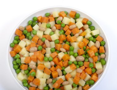 küp doğranmış çiğ sebze